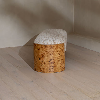 Bently Tailored Burl Bench | 180cm Wide, Villa Nova Serac Bone