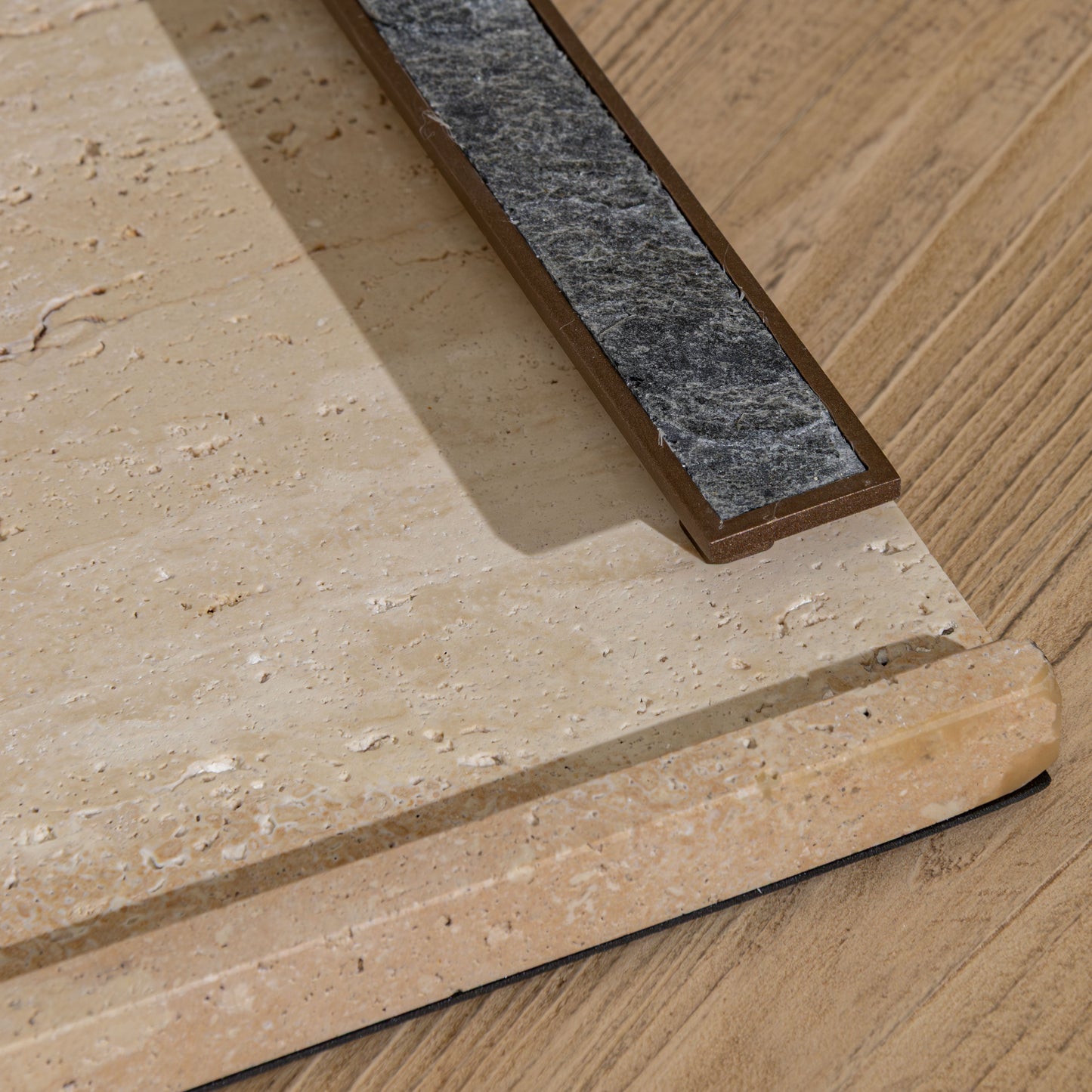 Marlow Stone Tray | Slate & Natural Travertine