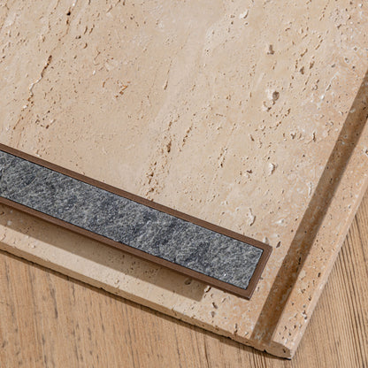 Marlow Stone Tray | Slate & Natural Travertine