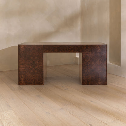 Abingdon Desk | 165cm Wide, Dark Burl, 9 Drawer