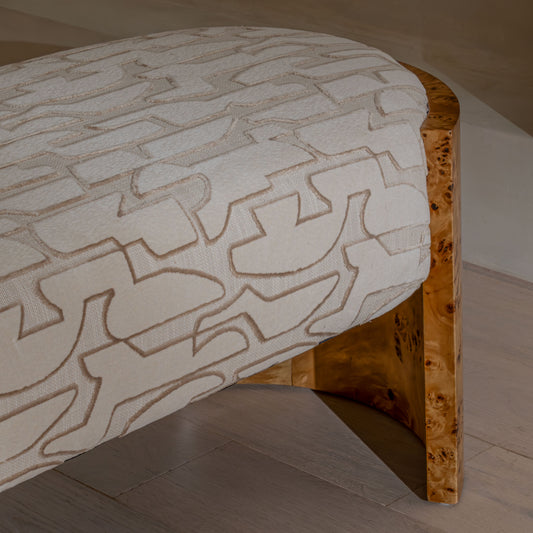 Bently Tailored Burl Bench | 180cm Wide, Villa Nova Serac Bone