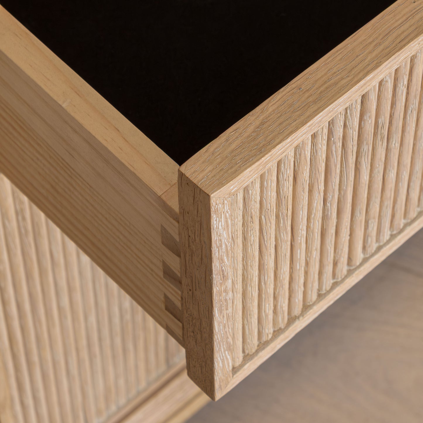 Shiply Bedside | 65cm Wide, Oak & Daino Reale Marble Top