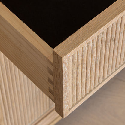 Shiply Bedside | 65cm Wide, Oak & Daino Reale Marble Top