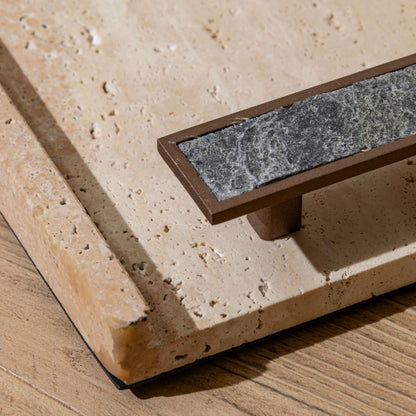 Marlow Stone Tray | Slate & Natural Travertine