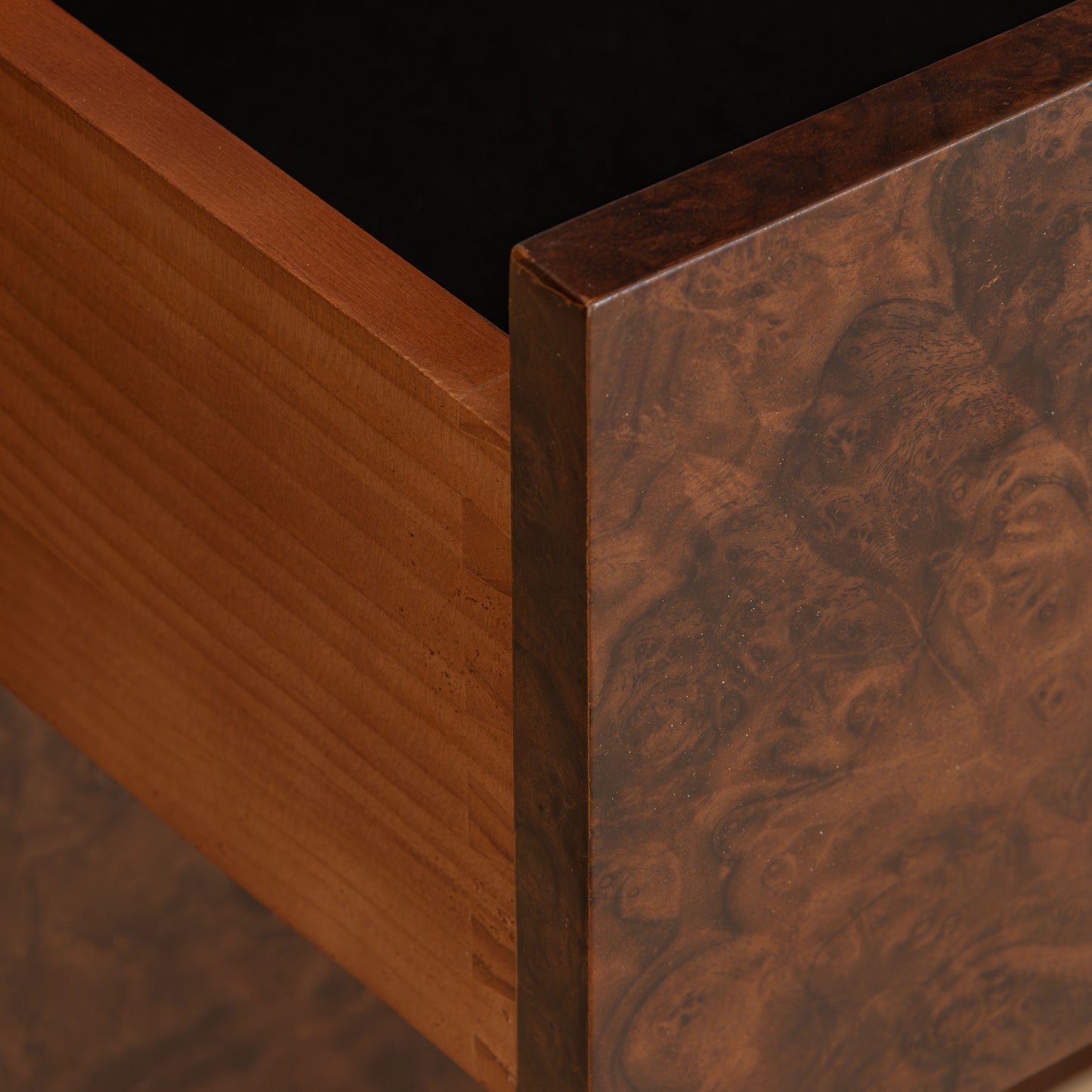 Abingdon Desk | 165cm Wide, Dark Burl, 9 Drawer