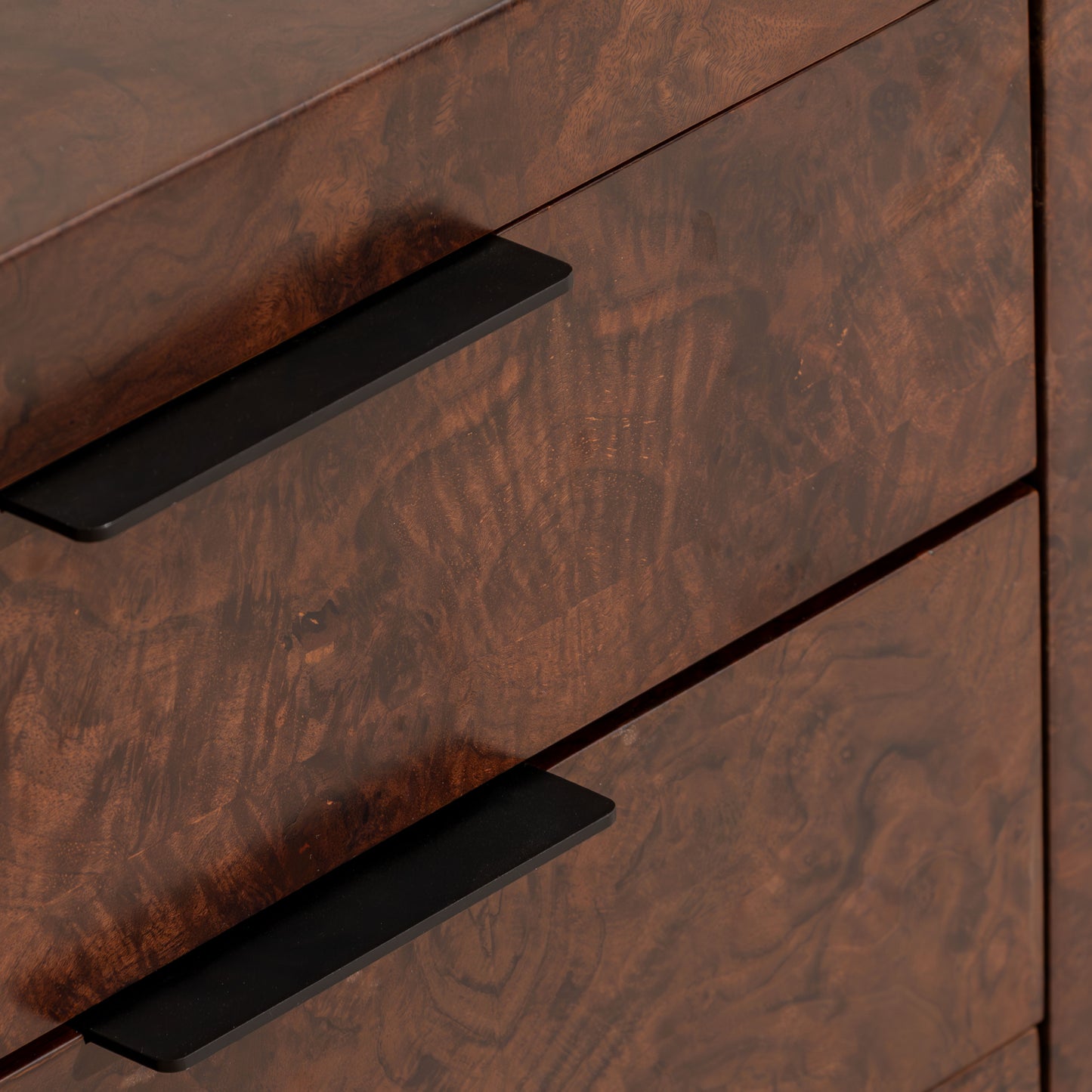 Abingdon Desk | 165cm Wide, Dark Burl, 9 Drawer