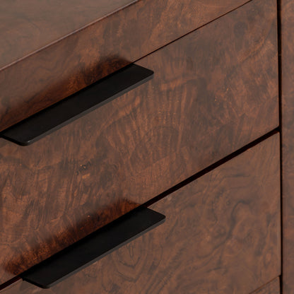Abingdon Desk | 165cm Wide, Dark Burl, 9 Drawer