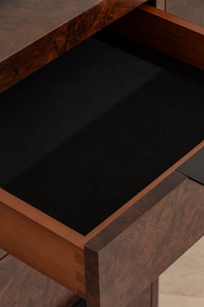 Abingdon Desk | 165cm Wide, Dark Burl, 9 Drawer