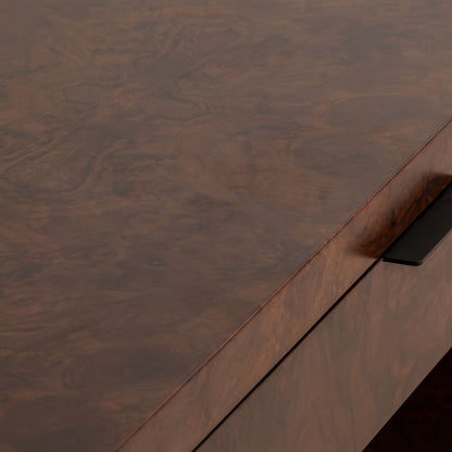 Abingdon Desk | 165cm Wide, Dark Burl, 9 Drawer
