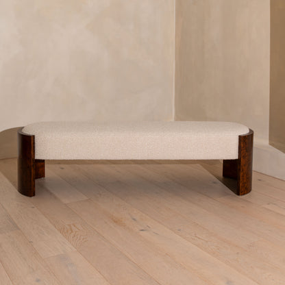 Abingdon Burl Bench | 180cm, Dark Chocolate Burl