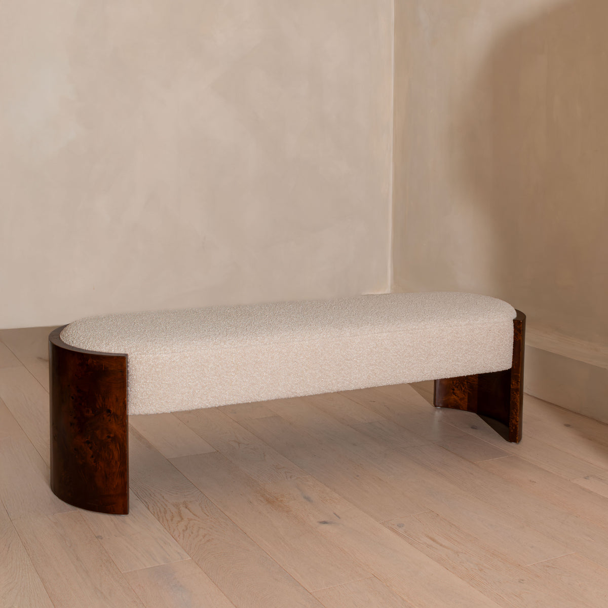 Abingdon Burl Bench | 180cm, Dark Chocolate Burl