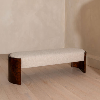 Abingdon Burl Bench | 180cm, Dark Chocolate Burl