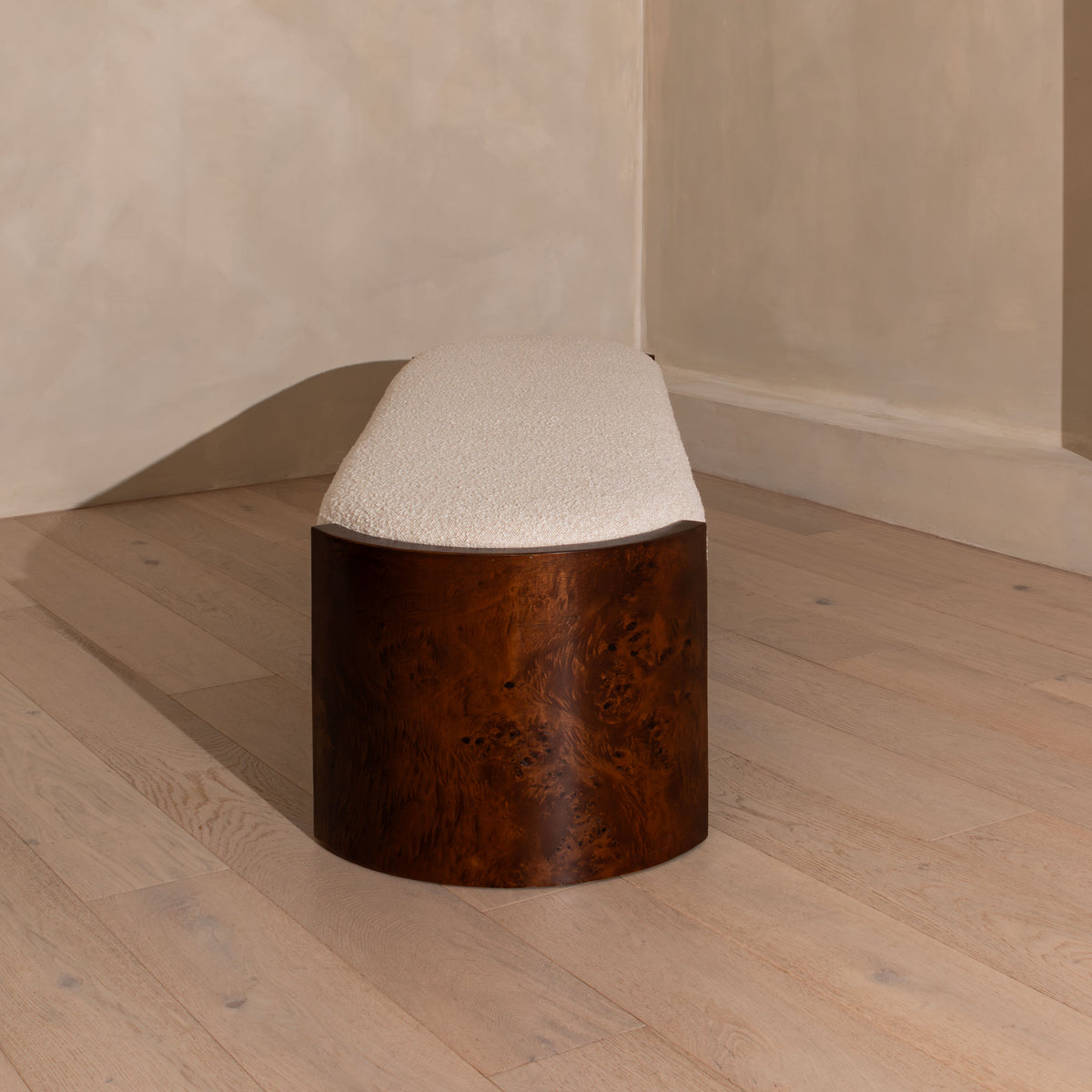 Abingdon Burl Bench | 180cm, Dark Chocolate Burl