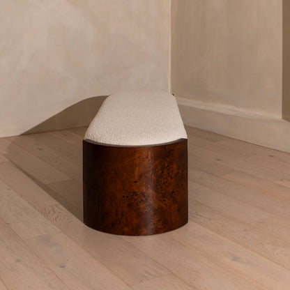 Abingdon Burl Bench | 180cm, Dark Chocolate Burl