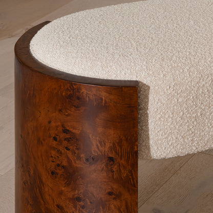 Abingdon Burl Bench | 180cm, Dark Chocolate Burl