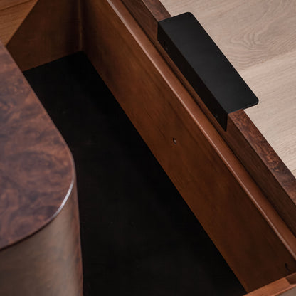 Abingdon Bedside Table | 650 Wide, Dark Burl, 1 Drawer