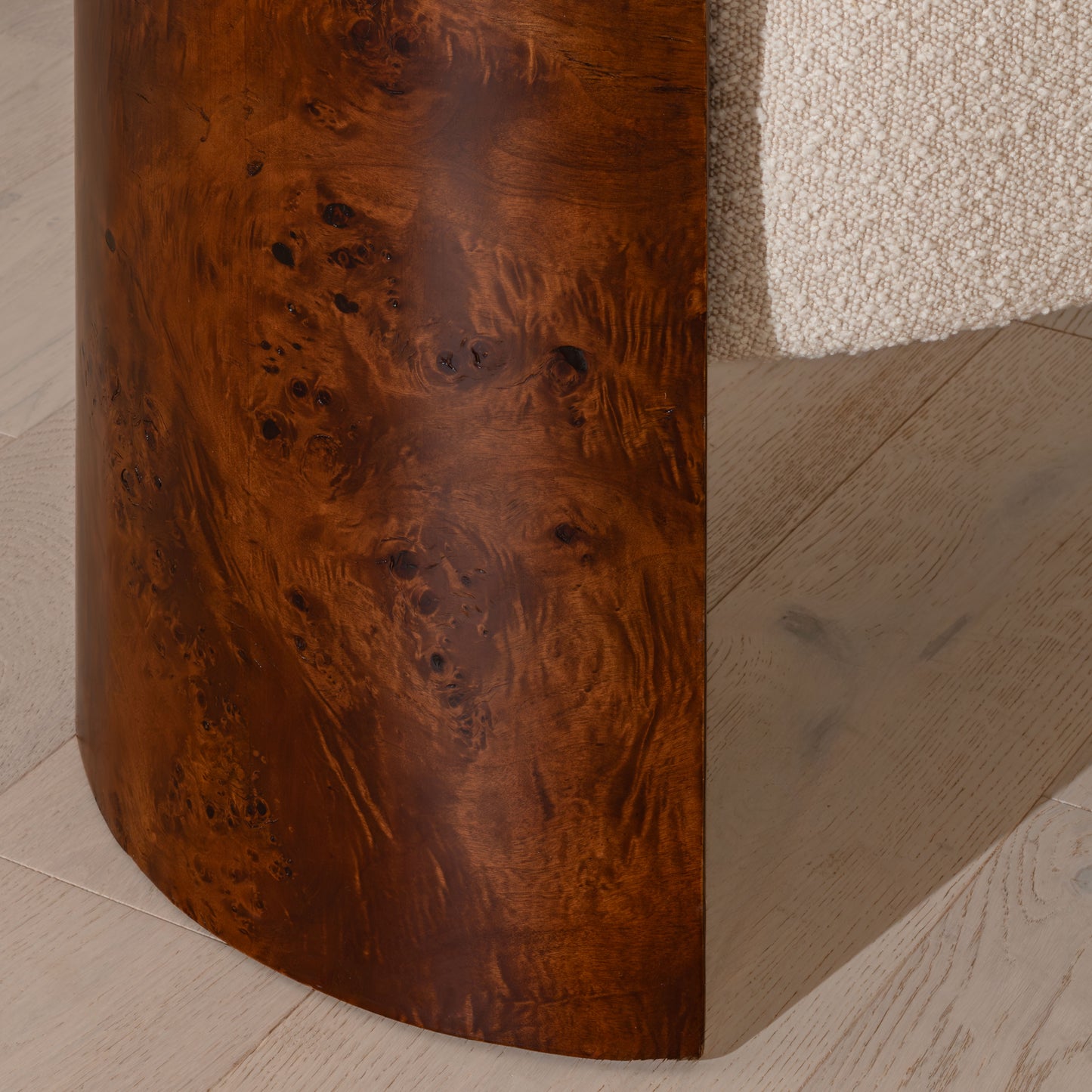 Abingdon Burl Bench | 180cm, Dark Chocolate Burl