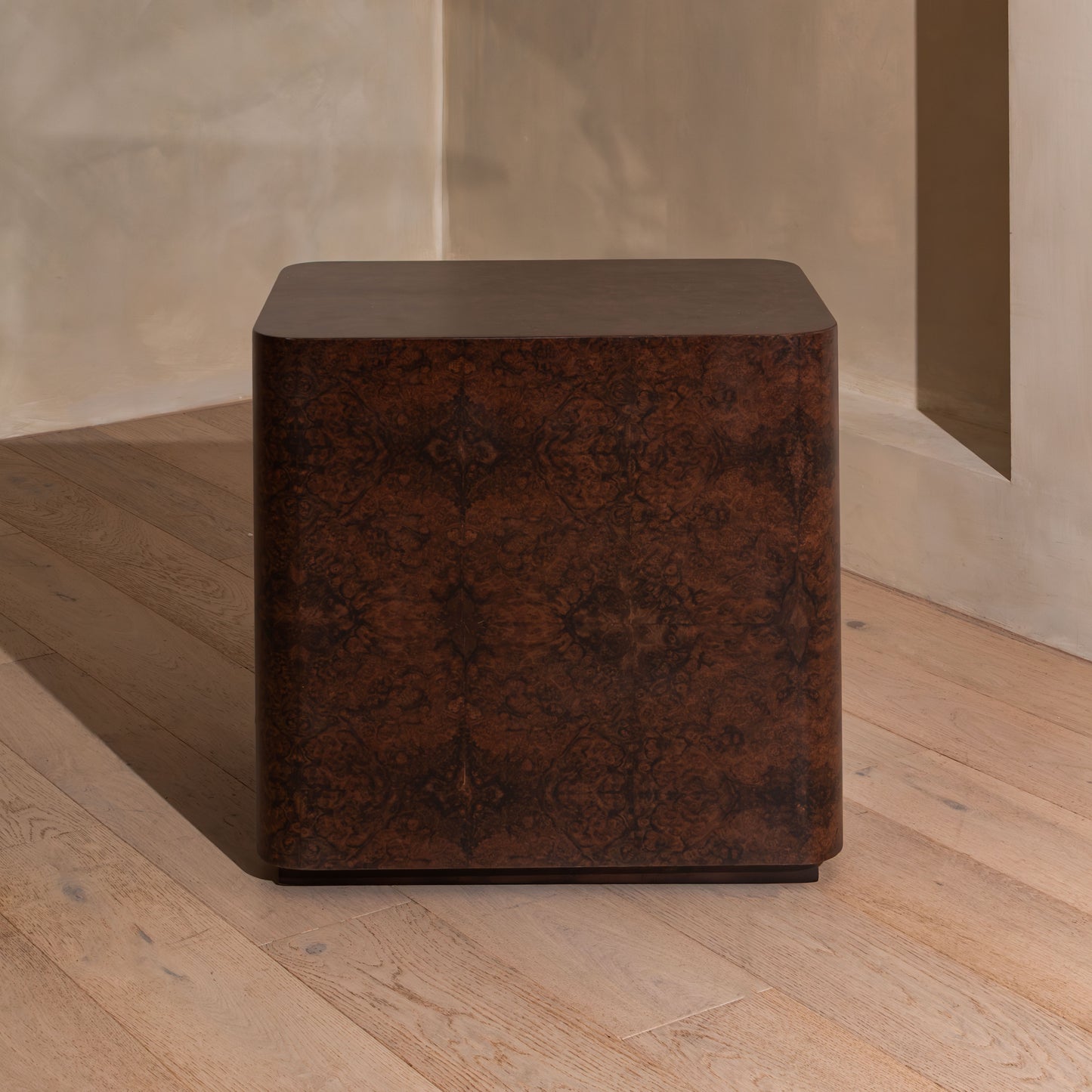 Abingdon Bedside Table | 650 Wide, Dark Burl, 1 Drawer