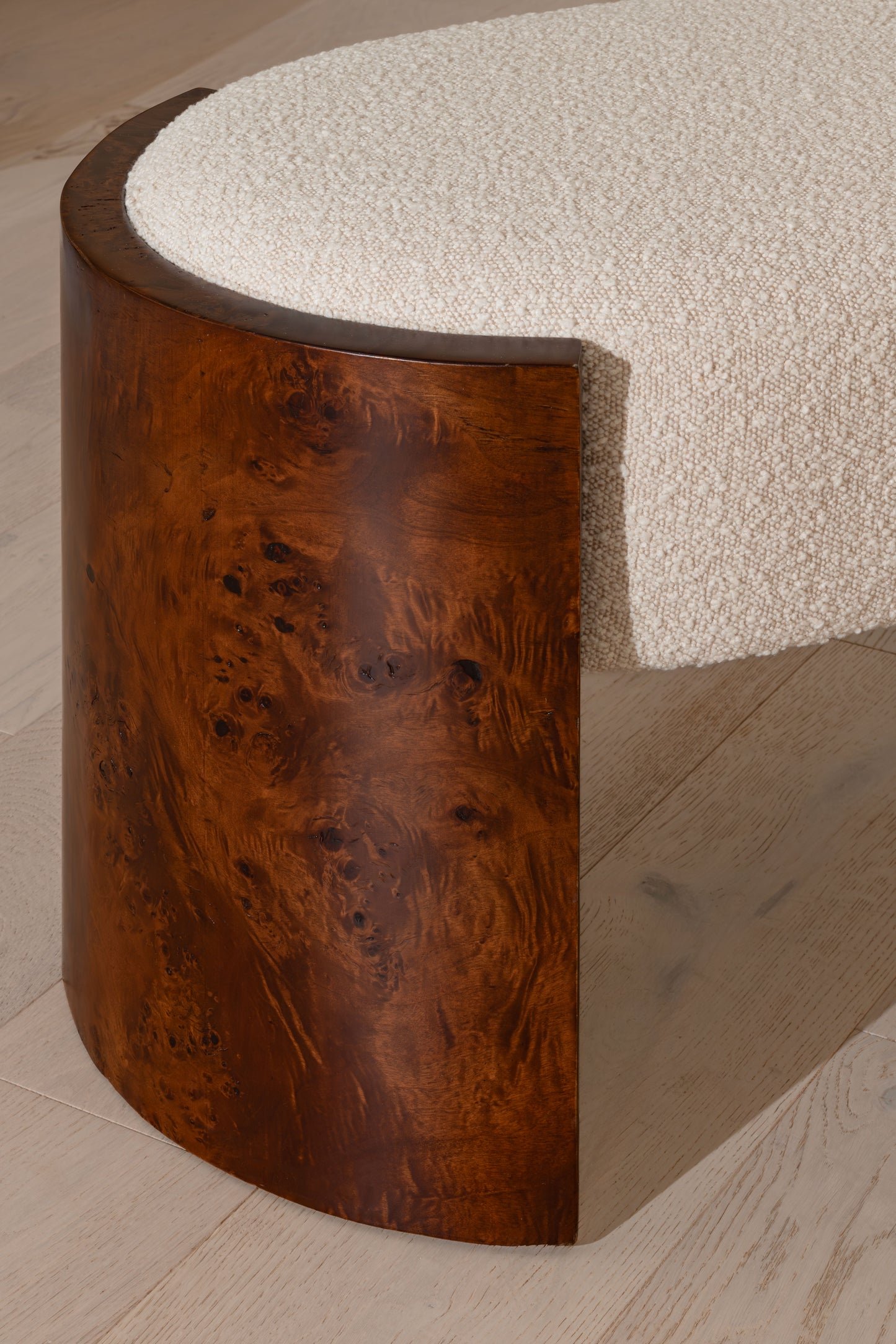 Bently Burl Bench | 120cm, Dark Burl