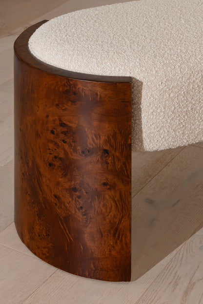 Bently Burl Bench | 120cm, Dark Burl