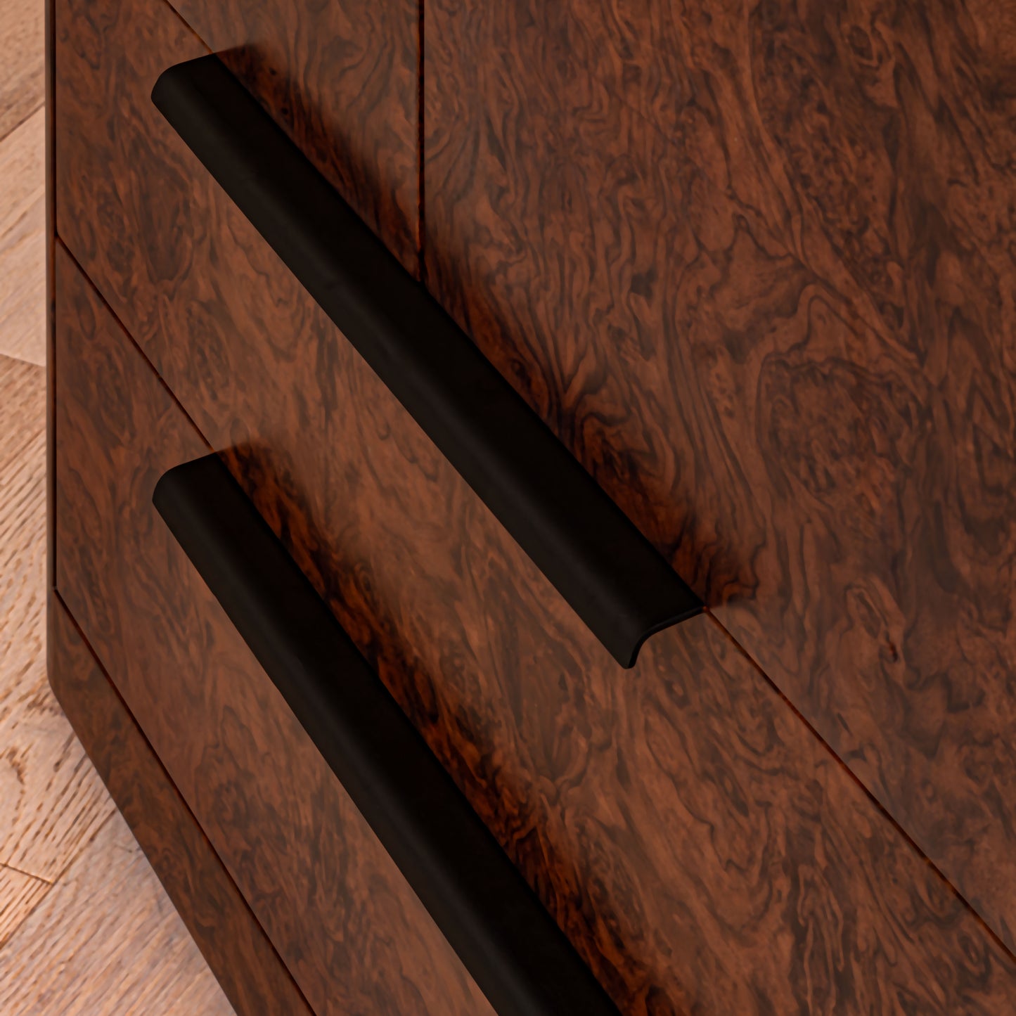 Abingdon Wardrobe | 190 High, Dark Burl, 2 Drawer