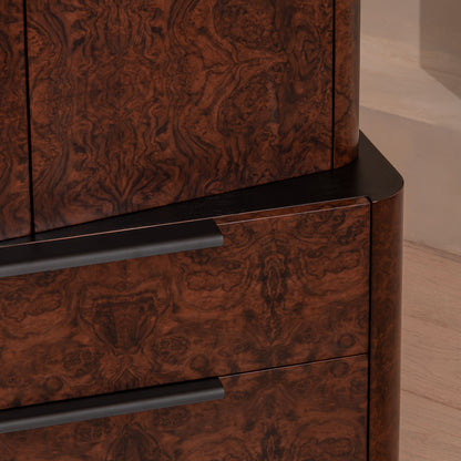 Abingdon Wardrobe | 190 High, Dark Burl, 2 Drawer