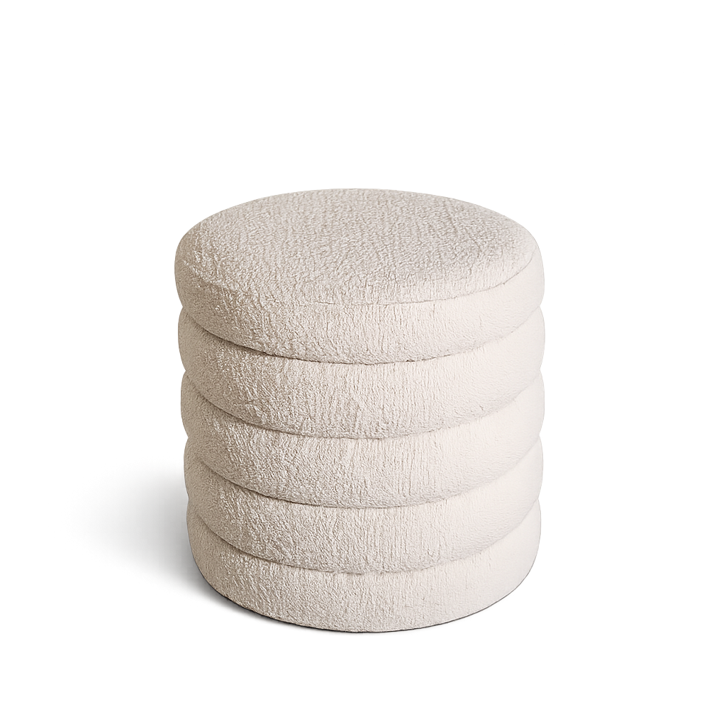 Andrews Stool | White Boucle | Storage Stool
