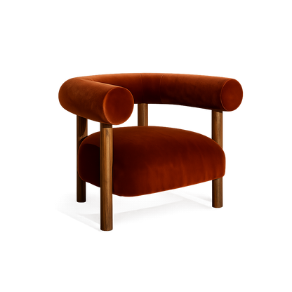 Arden Feature Chair | Burnt Orange Velvet