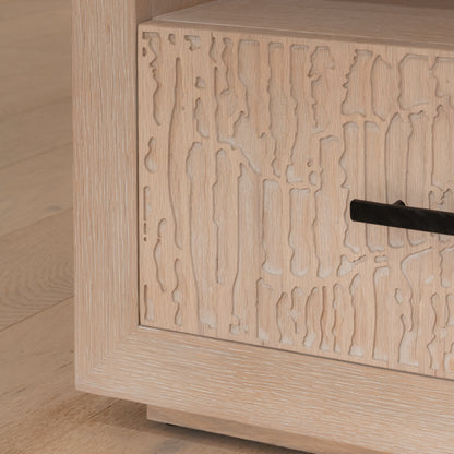 Arthur Bedside | 750 Wide White Washed Oak, 1 Drawer