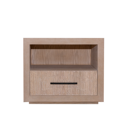 Arthur Bedside | 750 Wide White Washed Oak, 1 Drawer