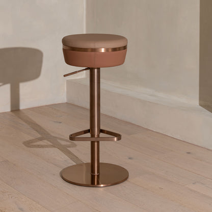 Willis Bar Stool | Copper & Brown Leather