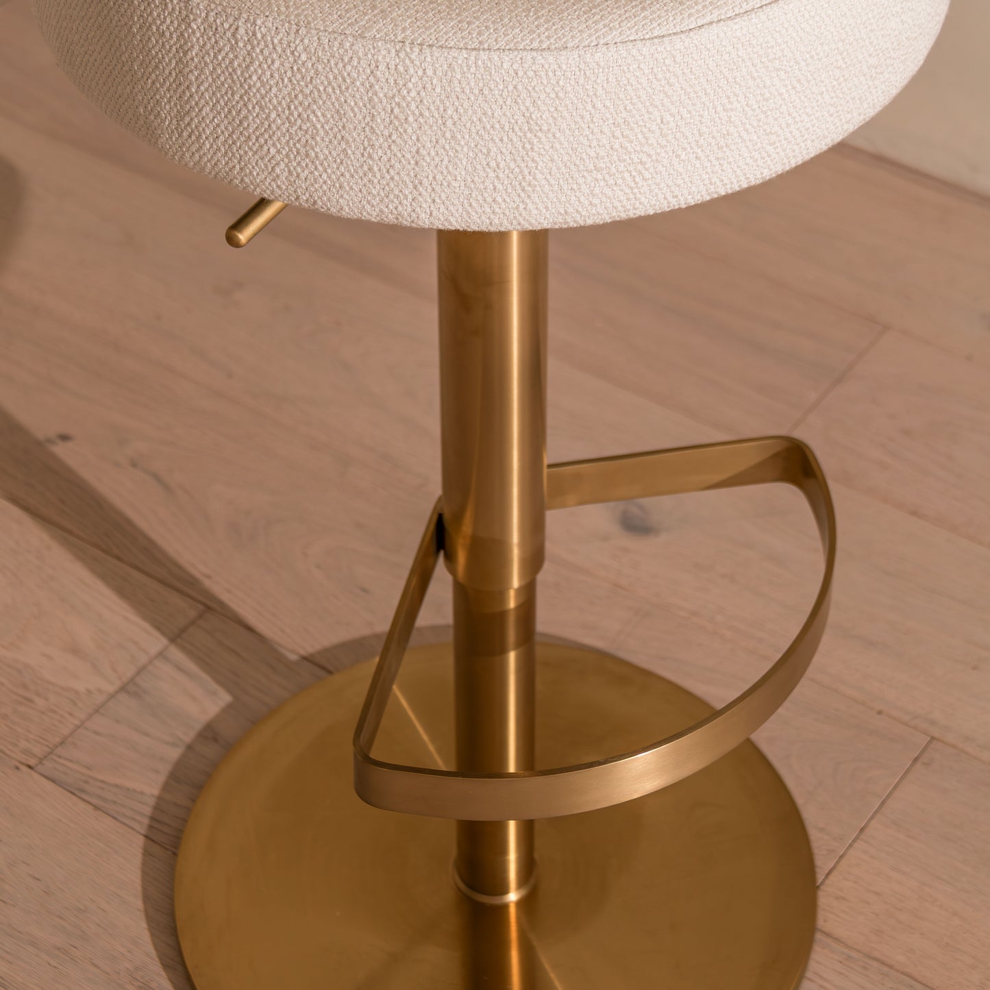 Bower Adjustable Bar Stool | White & Brass