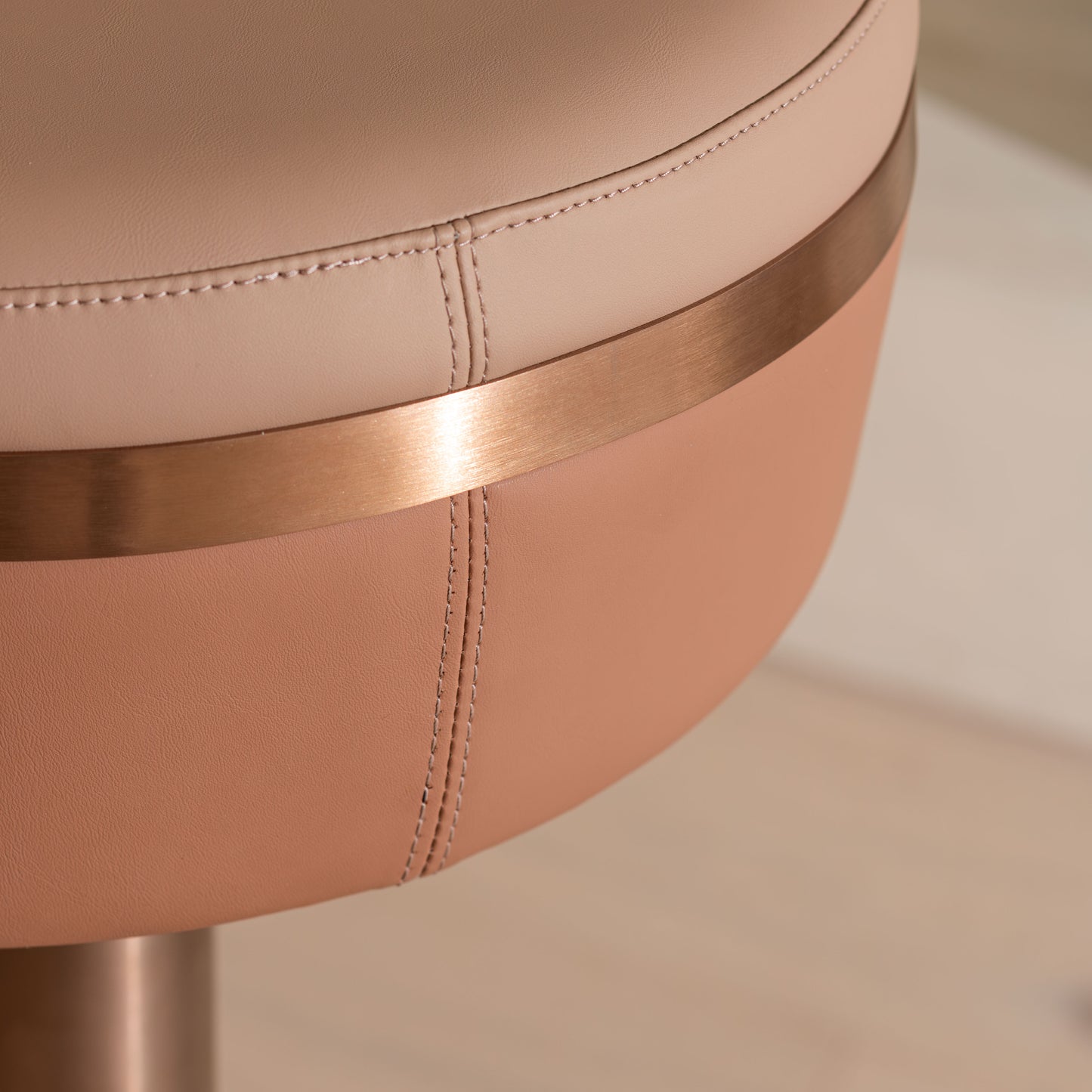 Willis Bar Stool | Copper & Brown Leather