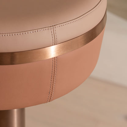 Willis Bar Stool | Copper & Brown Leather