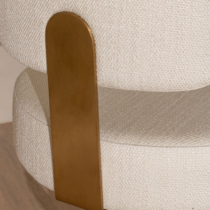 Bower Adjustable Bar Stool | White & Brass