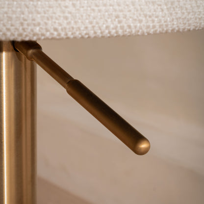 Bower Adjustable Bar Stool | White & Brass