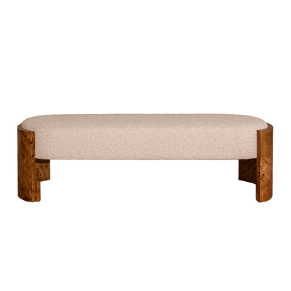 Bently Burl Bench | 120cm, Light Burl
