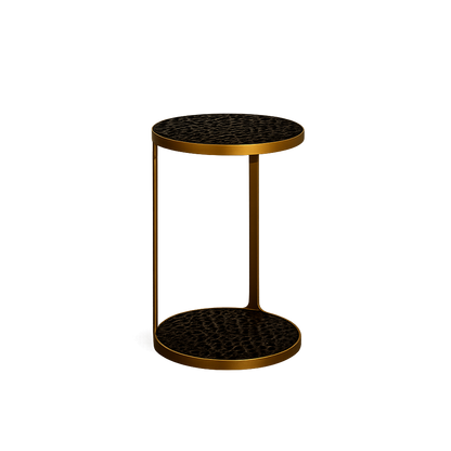 Bolsover Side Table | 350 Round | Black & Brass