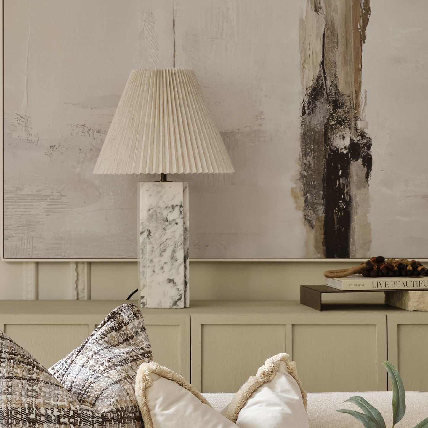 Brendon Marble Lamp | 66cm High, Calacatta Marble