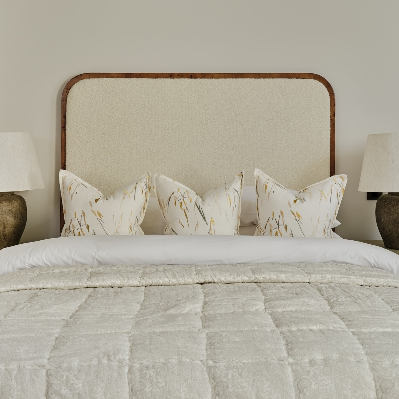 Thornhill Burl Headboard | Boucle & Burl Frame