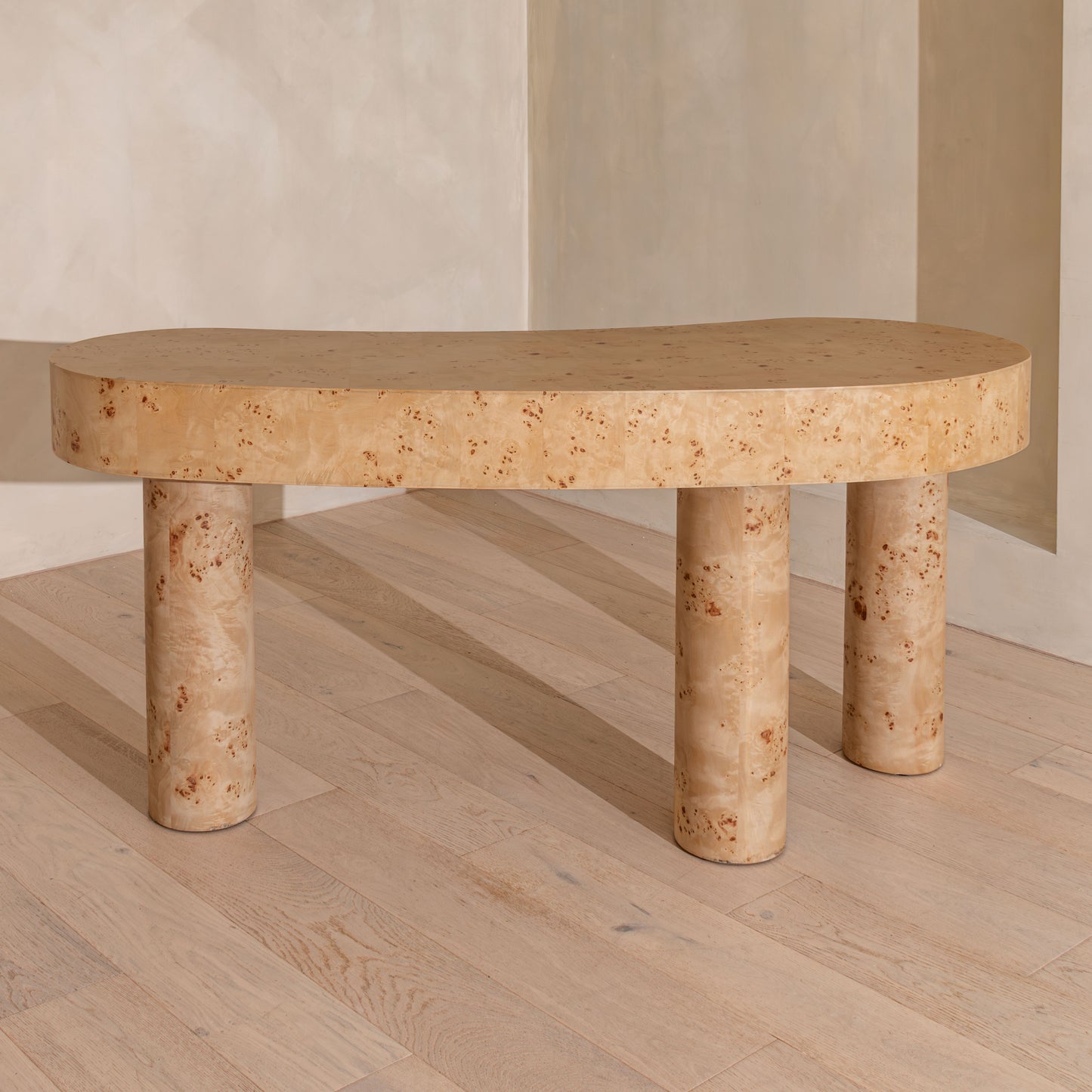 Chadstone Desk | 165cm Wide, Light Burl