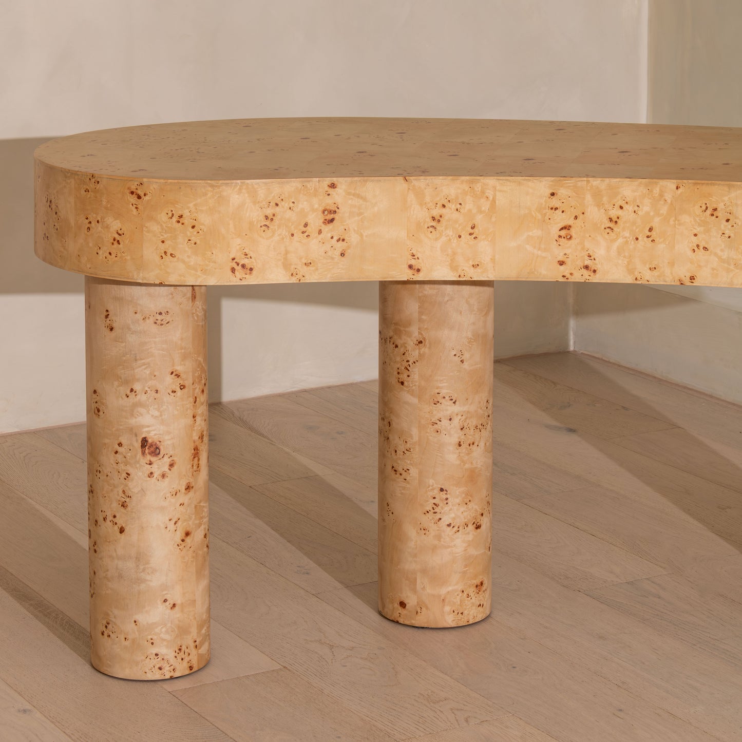 Chadstone Desk | 165cm Wide, Light Burl