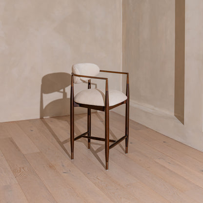 Chaplin Counter Stool | Brass & Walnut