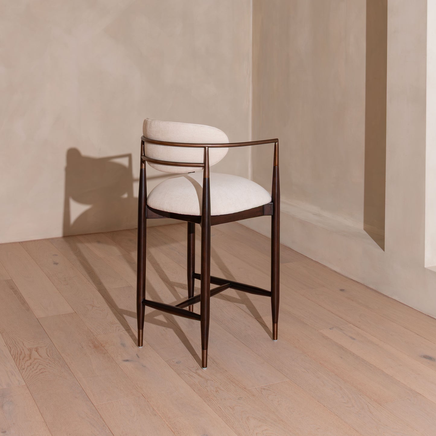 Chaplin Counter Stool | Brass & Walnut