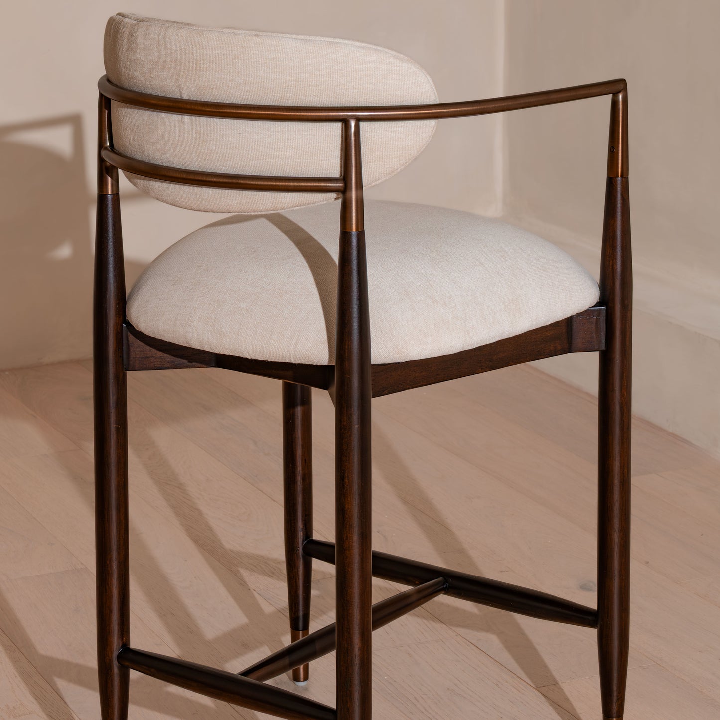 Chaplin Counter Stool | Brass & Walnut