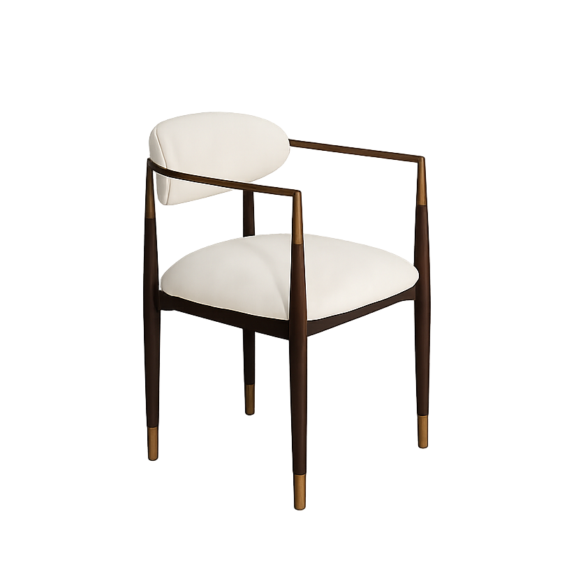 Chaplin Dining Chair | Brass & Walnut