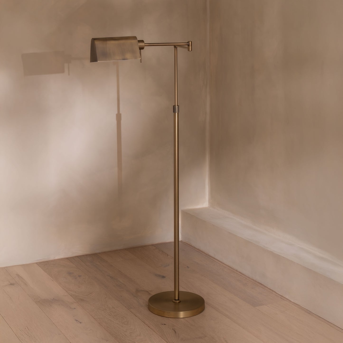 Clapham Floor Lamp | 110 High Adjustable, Light Bronze