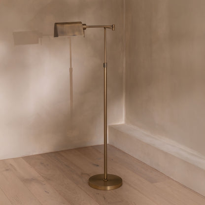 Clapham Floor Lamp | 110 High Adjustable, Light Bronze
