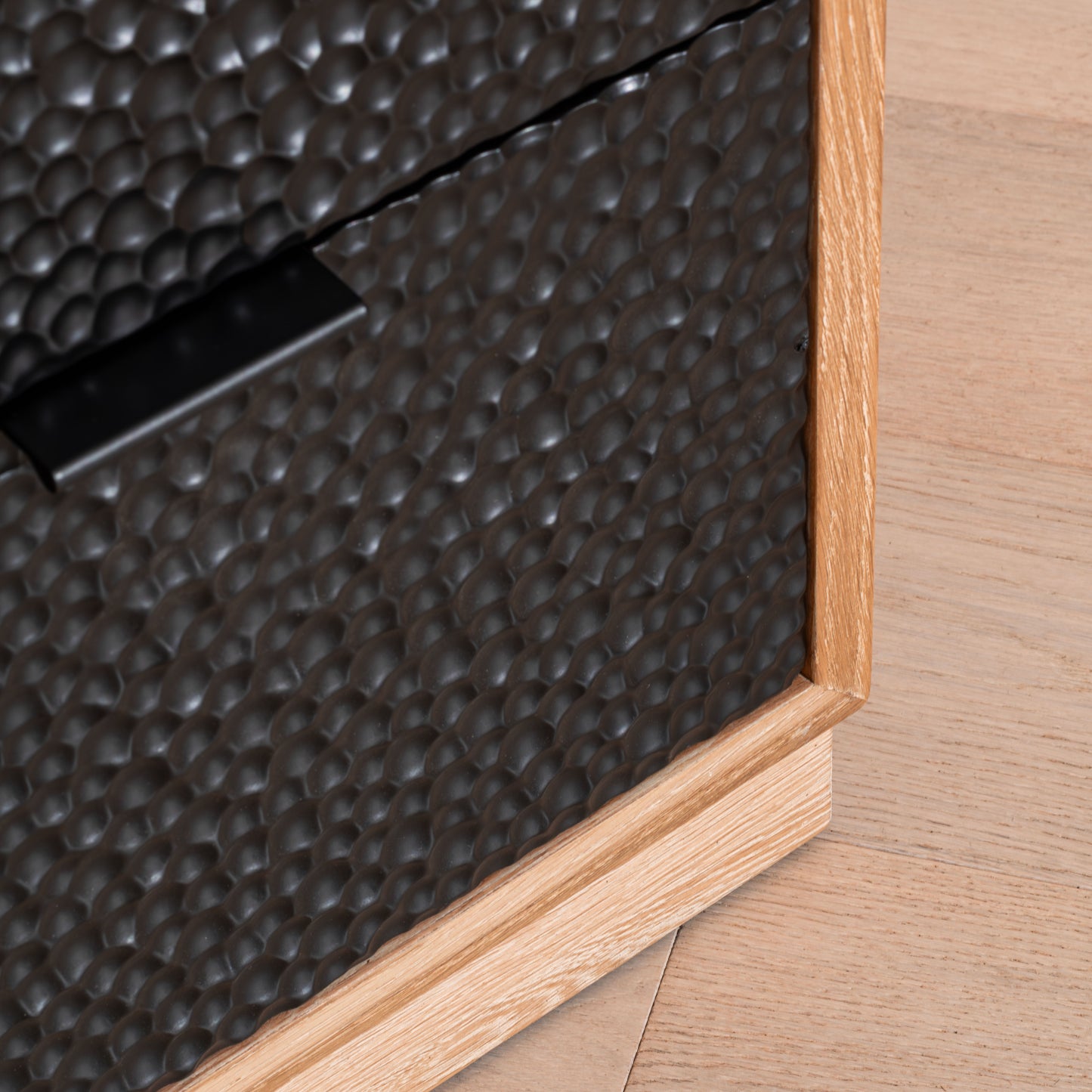 Denton Chest Of Drawers | 1000 Wide, Stained Oak & Black, 3 Drawer