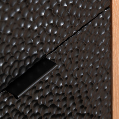 Denton Chest Of Drawers | 1000 Wide, Stained Oak & Black, 3 Drawer